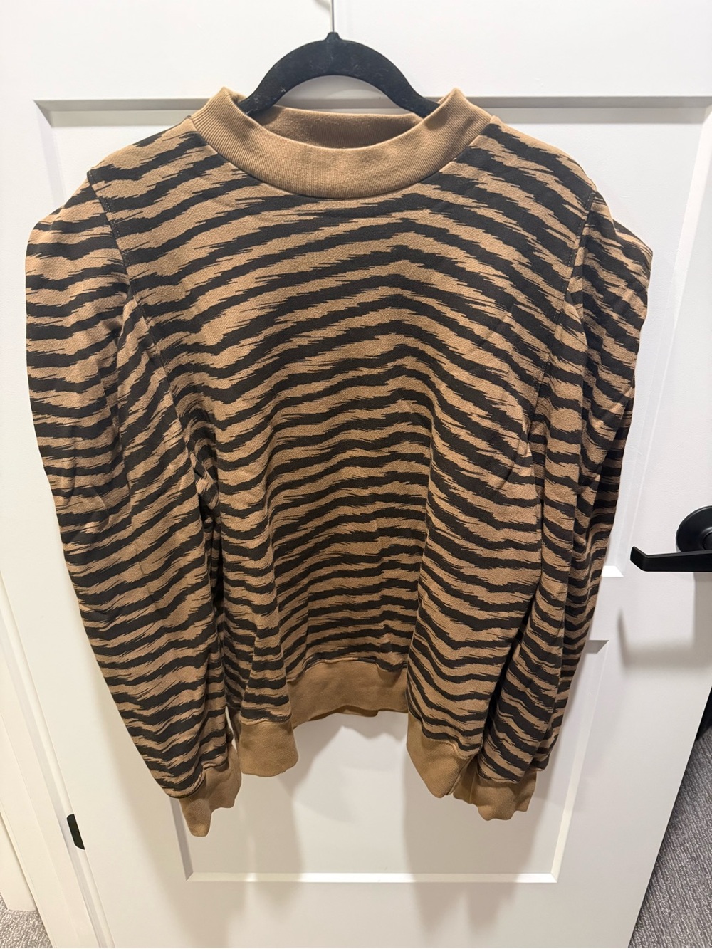 AGOLDE Tiger Print Sweatshirt XL Brown Black Animal Print Crewneck